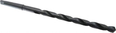 Interstate - 57/64", 3MT 118° Point High Speed Steel Taper Shank Drill Bit - Oxide Finish, 12" Flute Length, 18" OAL, Spiral Flute, Series 502 - USA Tool & Supply