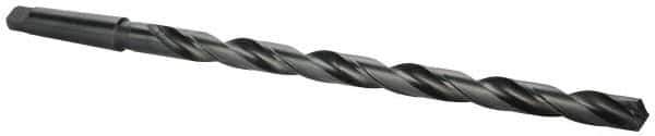 Interstate - 1-3/32", 4MT 118° Point High Speed Steel Taper Shank Drill Bit - Oxide Finish, 17" Flute Length, 24" OAL, Spiral Flute, Series 502 - USA Tool & Supply