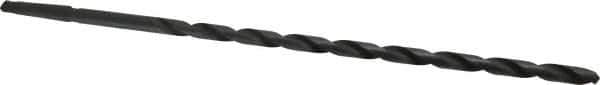 Interstate - 21/32", 2MT 118° Point High Speed Steel Taper Shank Drill Bit - Oxide Finish, 17" Flute Length, 24" OAL, Spiral Flute, Series 502 - USA Tool & Supply