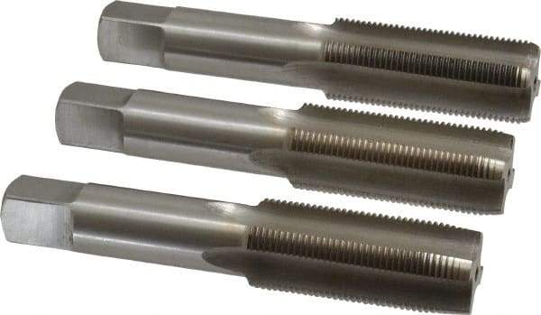 Interstate - M22x1.50 Metric Fine, 4 Flute, Bottoming, Plug & Taper, Bright Finish, High Speed Steel Tap Set - Right Hand Cut, 4-11/16" OAL, 2-7/32" Thread Length - USA Tool & Supply