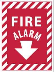 NMC - Fire Alarm, Plastic Fire Sign - 9" Wide x 12" High - USA Tool & Supply
