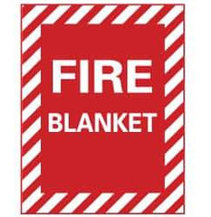 NMC - Fire Blanket, Plastic Fire Sign - 9" Wide x 12" High - USA Tool & Supply