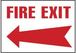NMC - Fire Exit, Aluminum Fire Sign - 14" Wide x 10" High - USA Tool & Supply