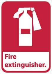 NMC - Fire Extinguisher, Aluminum Fire Sign - 10" Wide x 14" High - USA Tool & Supply