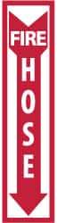 NMC - Fire Hose, Plastic Fire Sign - 4" Wide x 18" High - USA Tool & Supply