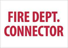 NMC - Fire Dept. Connector, Plastic Fire Sign - 10" Wide x 7" High - USA Tool & Supply