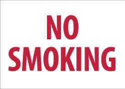 NMC - "No Smoking", 10" Long x 14" Wide, Aluminum Safety Sign - Rectangle, 0.04" Thick, Use for Smoking Regulations - USA Tool & Supply