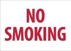 NMC - "No Smoking", 10" Long x 14" Wide, Aluminum Safety Sign - Rectangle, 0.04" Thick, Use for Smoking Regulations - USA Tool & Supply