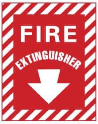 NMC - Fire Extinguisher, Aluminum Fire Sign - 9" Wide x 12" High - USA Tool & Supply