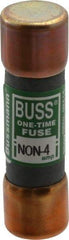 Cooper Bussmann - 125 VDC, 250 VAC, 4 Amp, Fast-Acting General Purpose Fuse - Fuse Holder Mount, 50.8mm OAL, 50 at AC/DC kA Rating, 9/16" Diam - USA Tool & Supply
