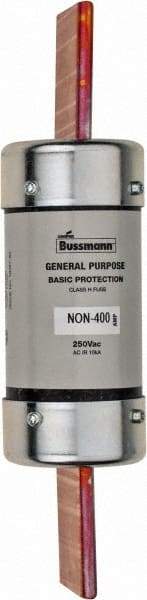 Cooper Bussmann - 125 VDC, 250 VAC, 400 Amp, Fast-Acting General Purpose Fuse - Bolt-on Mount, 8-5/8" OAL, 10 (RMS Symmetrical) kA Rating, 2-1/16" Diam - USA Tool & Supply
