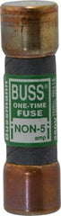 Cooper Bussmann - 125 VDC, 250 VAC, 5 Amp, Fast-Acting General Purpose Fuse - Fuse Holder Mount, 50.8mm OAL, 50 at AC/DC kA Rating, 9/16" Diam - USA Tool & Supply