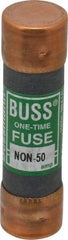 Cooper Bussmann - 125 VDC, 250 VAC, 50 Amp, Fast-Acting General Purpose Fuse - Fuse Holder Mount, 76.2mm OAL, 50 at AC/DC kA Rating, 13/16" Diam - USA Tool & Supply