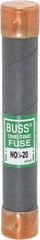 Cooper Bussmann - 600 VAC, 20 Amp, Fast-Acting General Purpose Fuse - Fuse Holder Mount, 127mm OAL, 50 at AC/DC kA Rating, 13/16" Diam - USA Tool & Supply