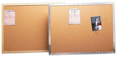 UNIVERSAL - 36" Wide x 24" High Open Cork Bulletin Board - Aluminum Frame, Natural Tan - USA Tool & Supply