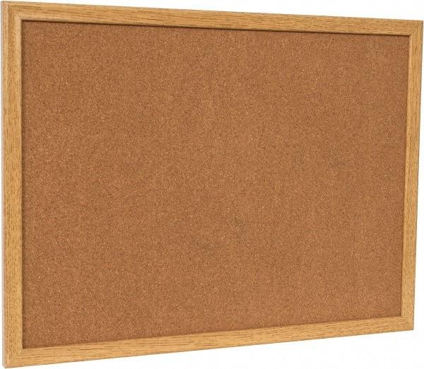 UNIVERSAL - 24" Wide x 18" High Open Cork Bulletin Board - Wood Frame, Natural Tan - USA Tool & Supply