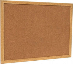 UNIVERSAL - 24" Wide x 18" High Open Cork Bulletin Board - Wood Frame, Natural Tan - USA Tool & Supply