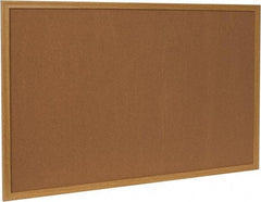UNIVERSAL - 36" Wide x 24" High Open Cork Bulletin Board - Wood Frame, Natural Tan - USA Tool & Supply