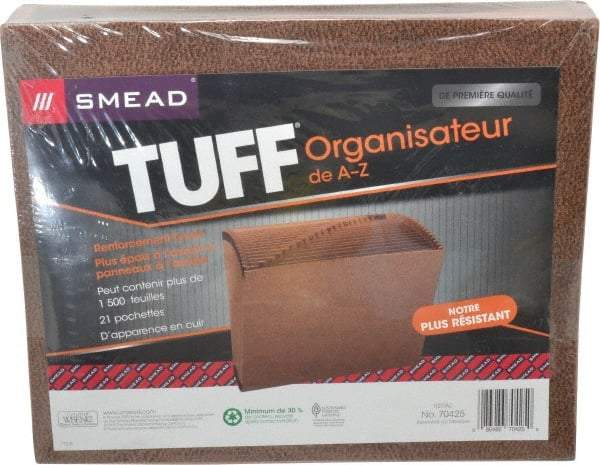 SMEAD - 10 x 12", Letter Size, Brown, A-Z Indexed Expanding Files - 1 per Box - USA Tool & Supply