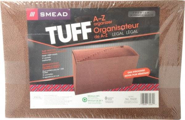 SMEAD - 10 x 15", Legal, Brown, A-Z Indexed Expanding Files - 1 per Box - USA Tool & Supply