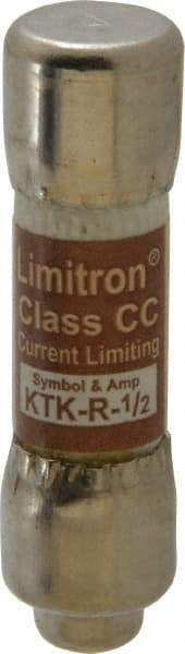 Cooper Bussmann - 600 VAC, 0.5 Amp, Fast-Acting General Purpose Fuse - Fuse Holder Mount, 1-1/2" OAL, 200 at AC (RMS) kA Rating, 13/32" Diam - USA Tool & Supply