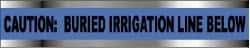 NMC - Caution: Buried Irrigation Line Below, Detectable Underground Tape - 1,000 Ft. Long x 3 Inch Wide Roll, Polyethylene on Aluminum, 5 mil Thick, Blue - USA Tool & Supply