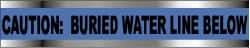 NMC - Caution: Buried Water Line Below, Detectable Underground Tape - 1,000 Ft. Long x 6 Inch Wide Roll, Polyethylene on Aluminum, 5 mil Thick, Blue - USA Tool & Supply