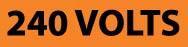 NMC - Electrical Markers Label - Legend: 240 Volts, English, Black & Orange, 9" Long x 2-1/4" High, Sign Muscle Finish - USA Tool & Supply