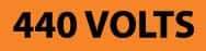 NMC - Electrical Markers Label - Legend: 440 Volts, English, Black & Orange, 9" Long x 2-1/4" High, Sign Muscle Finish - USA Tool & Supply