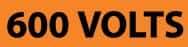 NMC - Electrical Markers Label - Legend: 600 Volts, English, Black & Orange, 9" Long x 2-1/4" High, Sign Muscle Finish - USA Tool & Supply