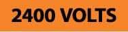 NMC - Electrical Markers Label - Legend: 2400 Volts, English, Black & Orange, 9" Long x 2-1/4" High, Sign Muscle Finish - USA Tool & Supply