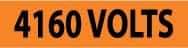 NMC - Electrical Markers Label - Legend: 4160 Volts, English, Black & Orange, 9" Long x 2-1/4" High, Sign Muscle Finish - USA Tool & Supply