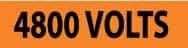 NMC - Electrical Markers Label - Legend: 4800 Volts, English, Black & Orange, 9" Long x 2-1/4" High, Sign Muscle Finish - USA Tool & Supply