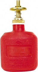 Justrite - 8 oz Brass Spill Proof Can - 5-1/2" High x 11-3/4" Diam, Red - USA Tool & Supply