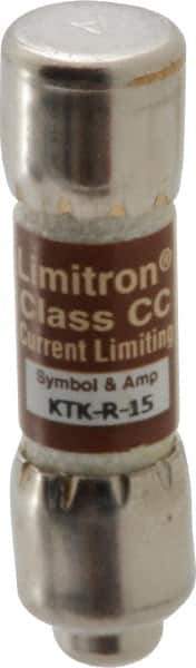Cooper Bussmann - 600 VAC, 15 Amp, Fast-Acting General Purpose Fuse - Fuse Holder Mount, 1-1/2" OAL, 200 at AC (RMS) kA Rating, 13/32" Diam - USA Tool & Supply