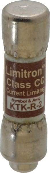 Cooper Bussmann - 600 VAC, 2 Amp, Fast-Acting General Purpose Fuse - Fuse Holder Mount, 1-1/2" OAL, 200 at AC (RMS) kA Rating, 13/32" Diam - USA Tool & Supply