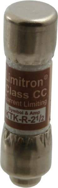 Cooper Bussmann - 600 VAC, 2.5 Amp, Fast-Acting General Purpose Fuse - Fuse Holder Mount, 1-1/2" OAL, 200 at AC (RMS) kA Rating, 13/32" Diam - USA Tool & Supply