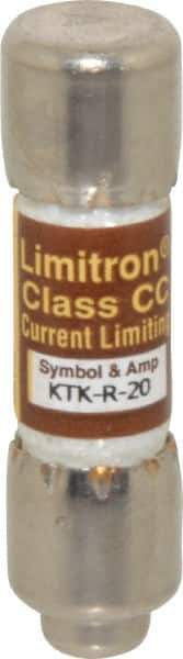 Cooper Bussmann - 600 VAC, 20 Amp, Fast-Acting General Purpose Fuse - Fuse Holder Mount, 1-1/2" OAL, 200 at AC (RMS) kA Rating, 13/32" Diam - USA Tool & Supply