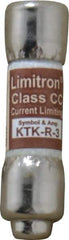 Cooper Bussmann - 600 VAC, 3 Amp, Fast-Acting General Purpose Fuse - Fuse Holder Mount, 1-1/2" OAL, 200 at AC (RMS) kA Rating, 13/32" Diam - USA Tool & Supply