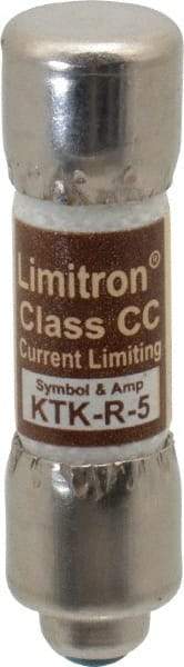 Cooper Bussmann - 600 VAC, 5 Amp, Fast-Acting General Purpose Fuse - Fuse Holder Mount, 1-1/2" OAL, 200 at AC (RMS) kA Rating, 13/32" Diam - USA Tool & Supply