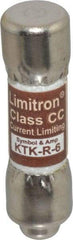 Cooper Bussmann - 600 VAC, 6 Amp, Fast-Acting General Purpose Fuse - Fuse Holder Mount, 1-1/2" OAL, 200 at AC (RMS) kA Rating, 13/32" Diam - USA Tool & Supply