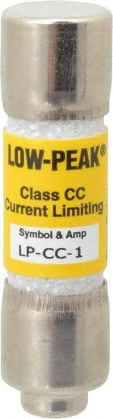 Cooper Bussmann - 300 VDC, 600 VAC, 1 Amp, Time Delay General Purpose Fuse - Fuse Holder Mount, 1-1/2" OAL, 20 at DC, 200 at AC (RMS) kA Rating, 13/32" Diam - USA Tool & Supply