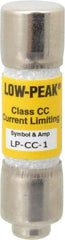 Cooper Bussmann - 300 VDC, 600 VAC, 1 Amp, Time Delay General Purpose Fuse - Fuse Holder Mount, 1-1/2" OAL, 20 at DC, 200 at AC (RMS) kA Rating, 13/32" Diam - USA Tool & Supply