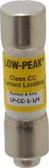 Cooper Bussmann - 300 VDC, 600 VAC, 1.25 Amp, Time Delay General Purpose Fuse - Fuse Holder Mount, 1-1/2" OAL, 20 at DC, 200 at AC (RMS) kA Rating, 13/32" Diam - USA Tool & Supply
