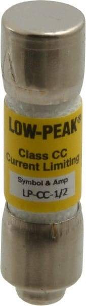 Cooper Bussmann - 300 VDC, 600 VAC, 0.5 Amp, Time Delay General Purpose Fuse - Fuse Holder Mount, 1-1/2" OAL, 20 at DC, 200 at AC (RMS) kA Rating, 13/32" Diam - USA Tool & Supply