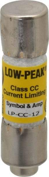Cooper Bussmann - 150 VDC, 600 VAC, 12 Amp, Time Delay General Purpose Fuse - Fuse Holder Mount, 1-1/2" OAL, 20 at DC, 200 at AC (RMS) kA Rating, 13/32" Diam - USA Tool & Supply