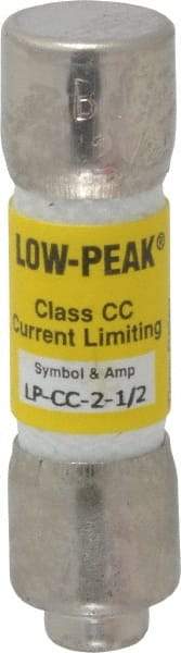 Cooper Bussmann - 300 VDC, 600 VAC, 2.5 Amp, Time Delay General Purpose Fuse - Fuse Holder Mount, 1-1/2" OAL, 20 at DC, 200 at AC (RMS) kA Rating, 13/32" Diam - USA Tool & Supply