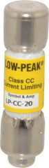 Cooper Bussmann - 300 VDC, 600 VAC, 20 Amp, Time Delay General Purpose Fuse - Fuse Holder Mount, 1-1/2" OAL, 20 at DC, 200 at AC (RMS) kA Rating, 13/32" Diam - USA Tool & Supply