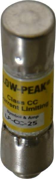 Cooper Bussmann - 300 VDC, 600 VAC, 25 Amp, Time Delay General Purpose Fuse - Fuse Holder Mount, 1-1/2" OAL, 20 at DC, 200 at AC (RMS) kA Rating, 13/32" Diam - USA Tool & Supply