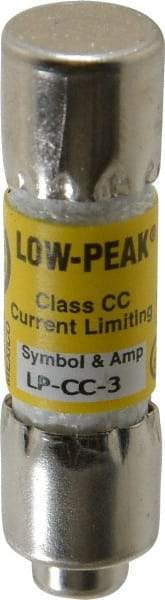 Cooper Bussmann - 150 VDC, 600 VAC, 3 Amp, Time Delay General Purpose Fuse - Fuse Holder Mount, 1-1/2" OAL, 20 at DC, 200 at AC (RMS) kA Rating, 13/32" Diam - USA Tool & Supply